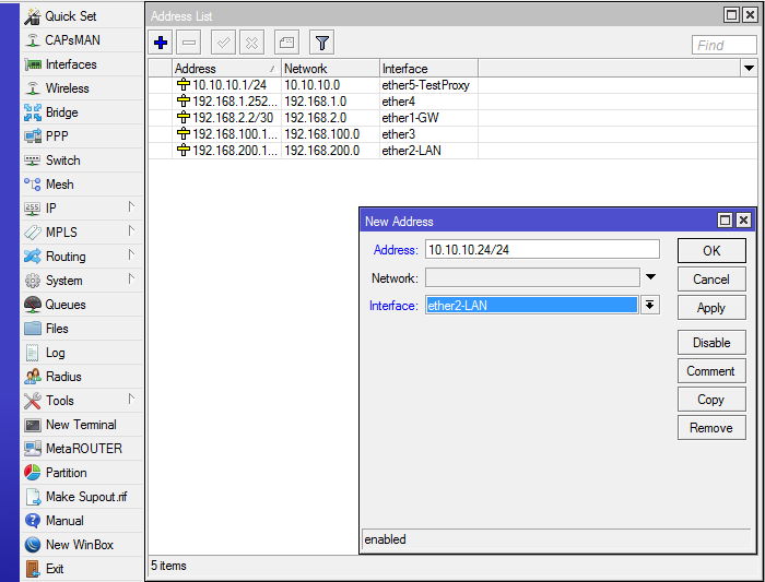 Tutorial untuk setting internet di mikrotik Step by Step mengatur alamat ip