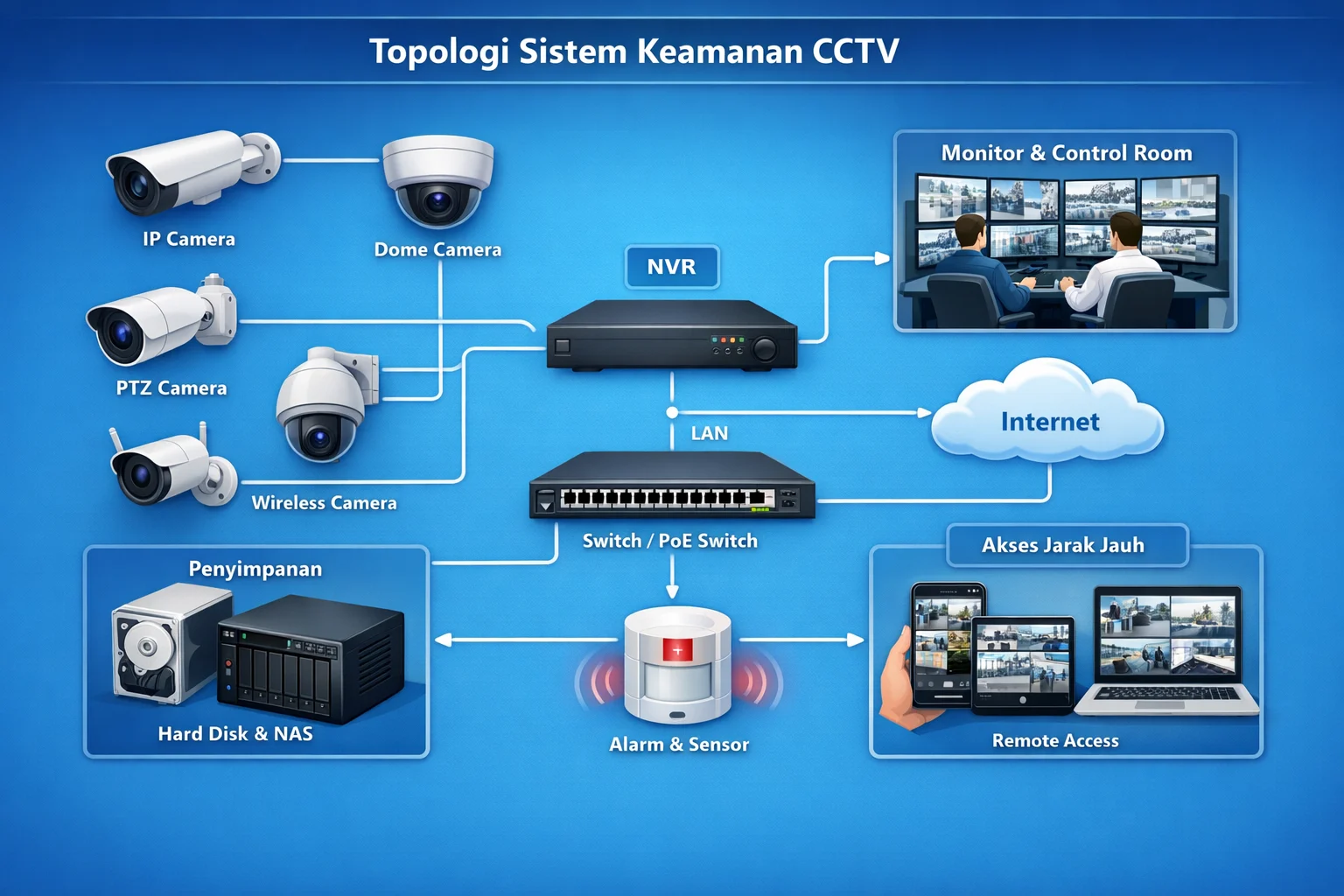 Topologi sistem keamanan CCTV